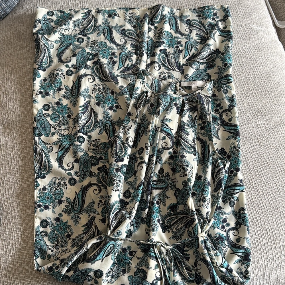 Ann Taylor Loft Sleeveless Paisley Print Halter Maxi Petite Dress